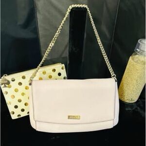 Kate Spade New York Laurel Way Greer Handbag Clutch Pink Blush w 2 extra gifts